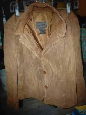 Brandon Thomas Brown Suede Button-Front Blazer